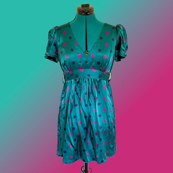 Betsey Johnson Dresses & Skirts - Betsey Johnson Silk Polka Dot Dress